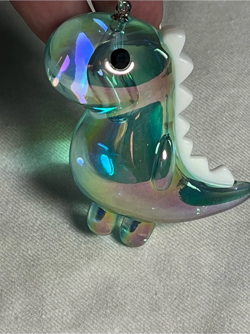 Clear Green Dinosaur Keychain/Bag Charm - Picture 3 of 4